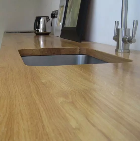 Solid oak plank worktop